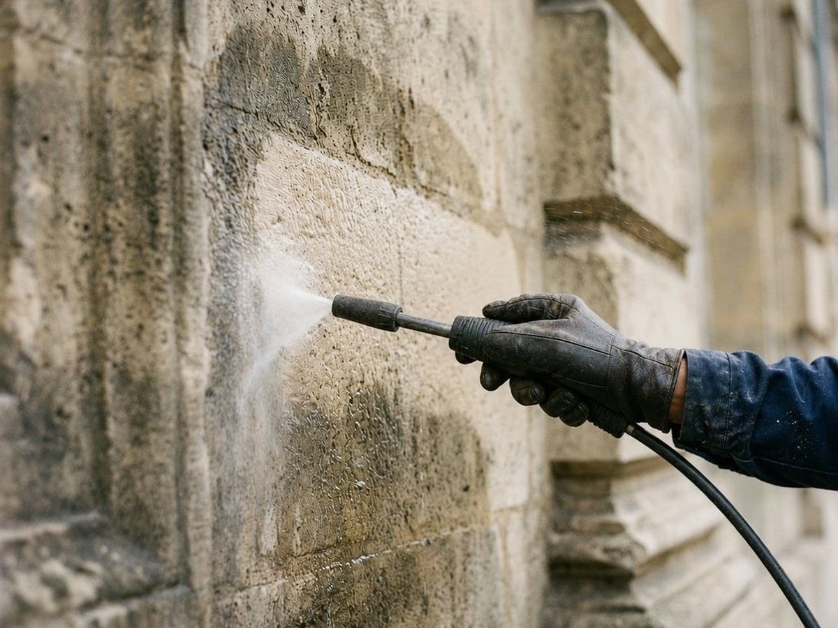 Nettoyage et traitement de façade par Dupin Ravalement Peinture à Chérac
